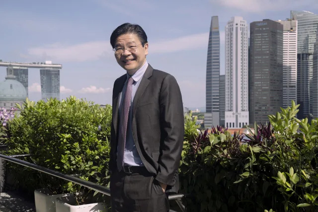 Lawrence Wong, Singapore's deputy prime minister and finance minister in Singapore, on Monday, Aug. 15, 2022. Photographer: Ore Huiying/Bloomberg