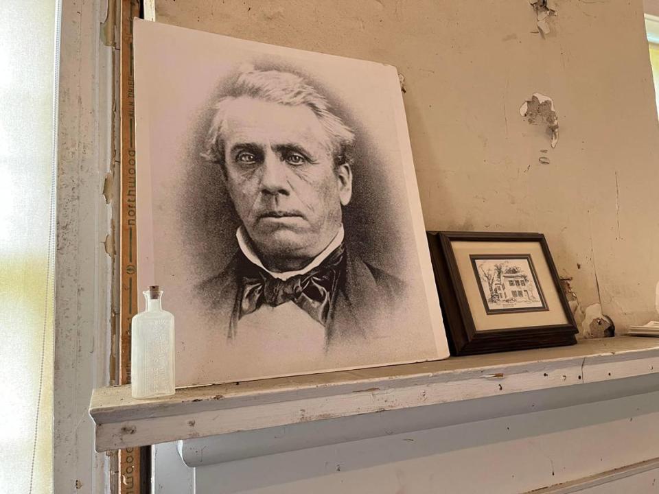 This portrait is displayed at the Gustave Koerner House in Belleville. It shows Koerner in the 1860s, when he was helping Abraham Lincoln with his presidential campaign and later serving in his administration.