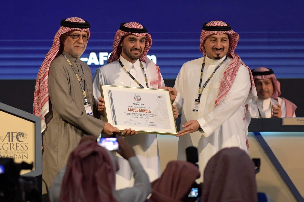 Saudi Arabia were awarded the 2027 Asian Cup on Wednesday (AFP via Getty Images)