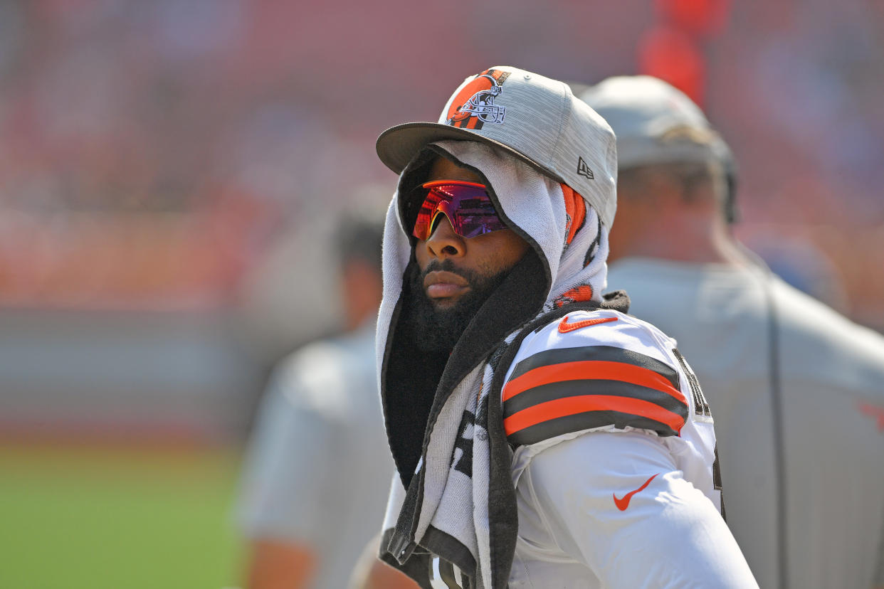 Odell Beckham Jr. will not play for the Cleveland Browns against the Houston Texans in Week 2. (Photo by Jason Miller/Getty Images)