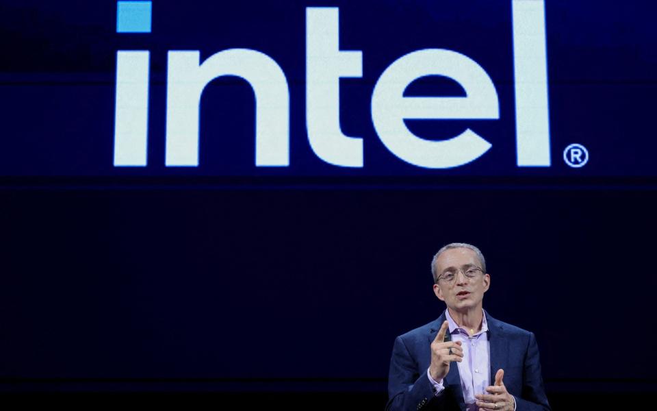 Intel chief Pat Gelsinger delivers a speech at the Computex forum in Taipei, Taiwan on June 4