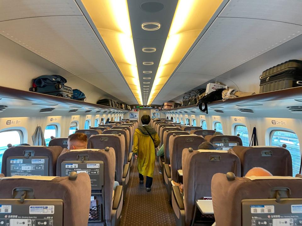 An image of the author's experience riding one of Japan's bullet trains.