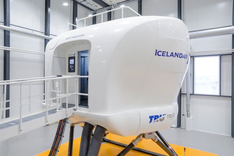 A general view of the Icelandair Boeing 737 MAX training simulator in the TRU Flight Training Iceland in Reykjavik