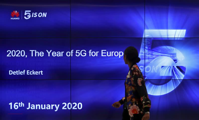 FILE PHOTO: The "2020, The Year of 5G for Europe" conference at the Huawei Cyber Security Transparency Centre in Brussels