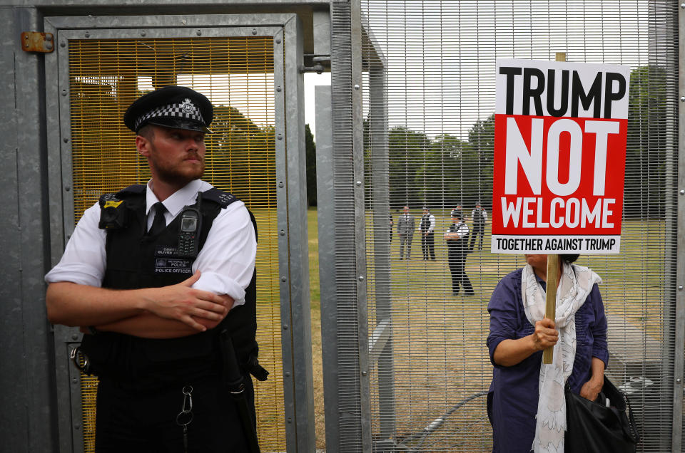 Protests against Trump’s U.K. visit