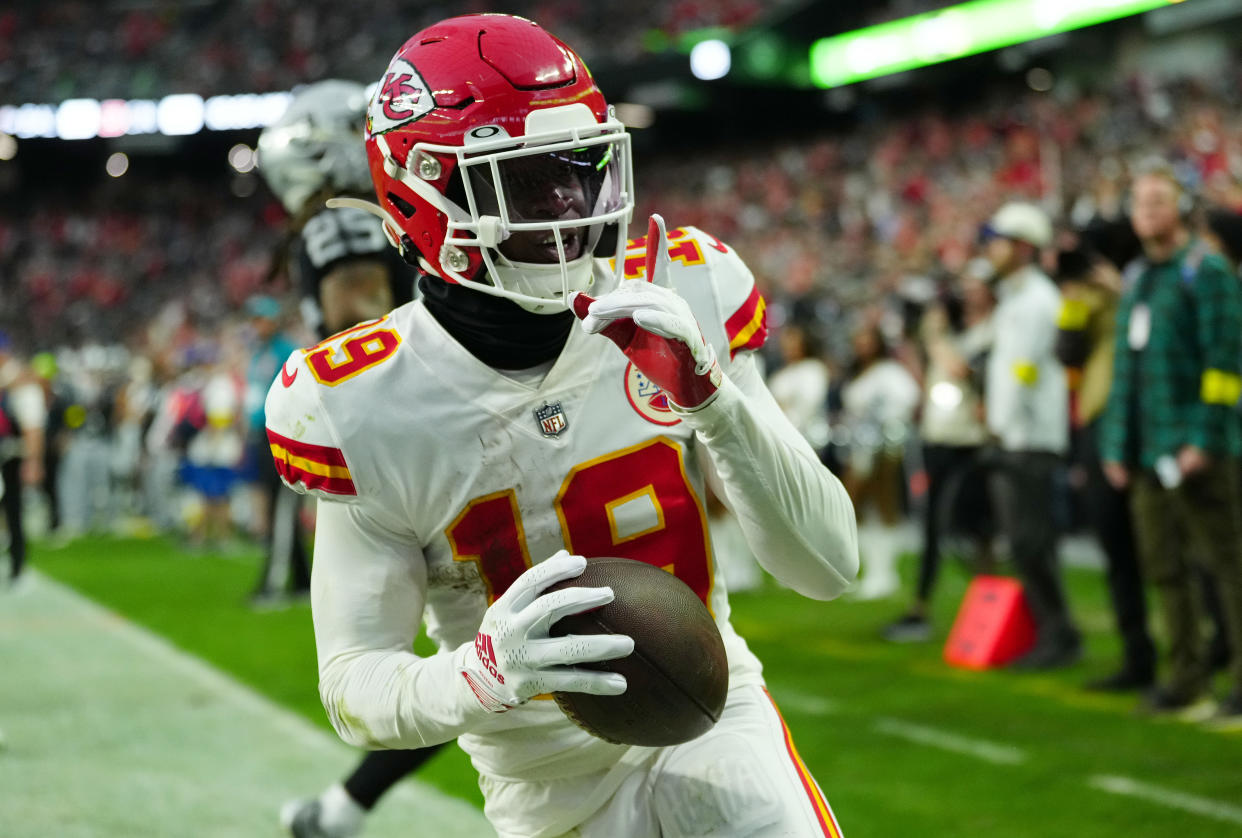 Receiver Kadarius Toney and the Kansas City Chiefs had a quiet season for bettors. (Photo by Jeff Bottari/Getty Images)