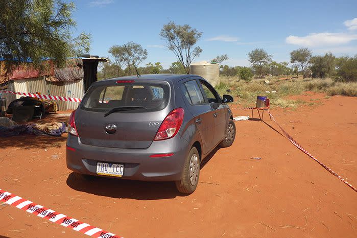 It is believed the offender was driving a grey Hyundai i20 hatchback, Victorian registration 1HU1CC. Source: NT Police