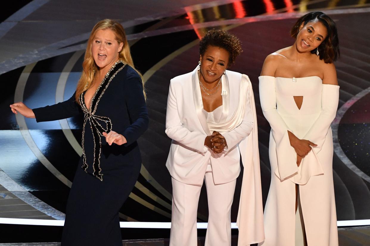 Amy Schumer, Wanda Sykes and Regina Hall delivered a monologue at the beginning of the Oscars ceremony. (AFP/Getty)