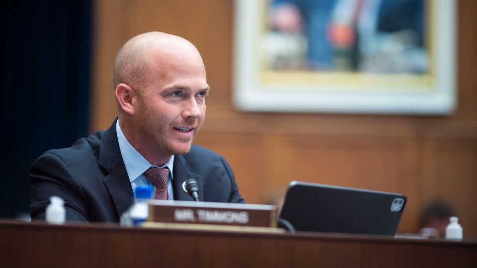 Rep. William Timmons, a Republican from South Carolina, speaks at a House Financial Services Committee hearing on Capitol Hill on September 30, 2021 in Washington, DC. - Al Drago/Pool/Getty Images