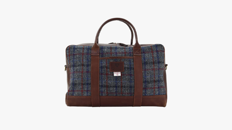 Harris Tweed Finsbay Leather Travel / Weekend Holdall