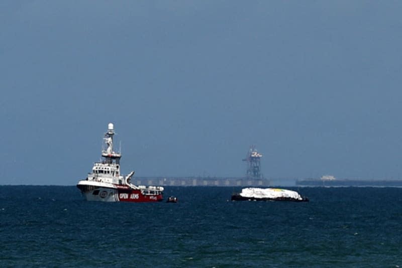 The Open Arms maritime vessel that set sail from Larnaca in Cyprus carrying humanitarian aid approaches the coast of Gaza City. Omar Ashtawy/APA Images via ZUMA Press Wire/dpa