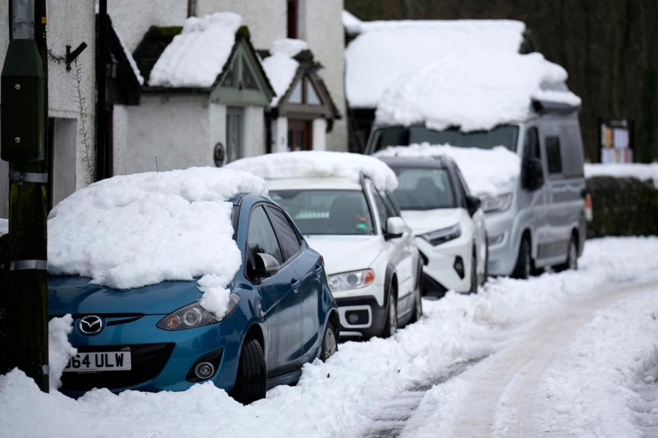 Hundreds of homes in Cumbria were left without power after snowfall over the weekend (Getty Images)