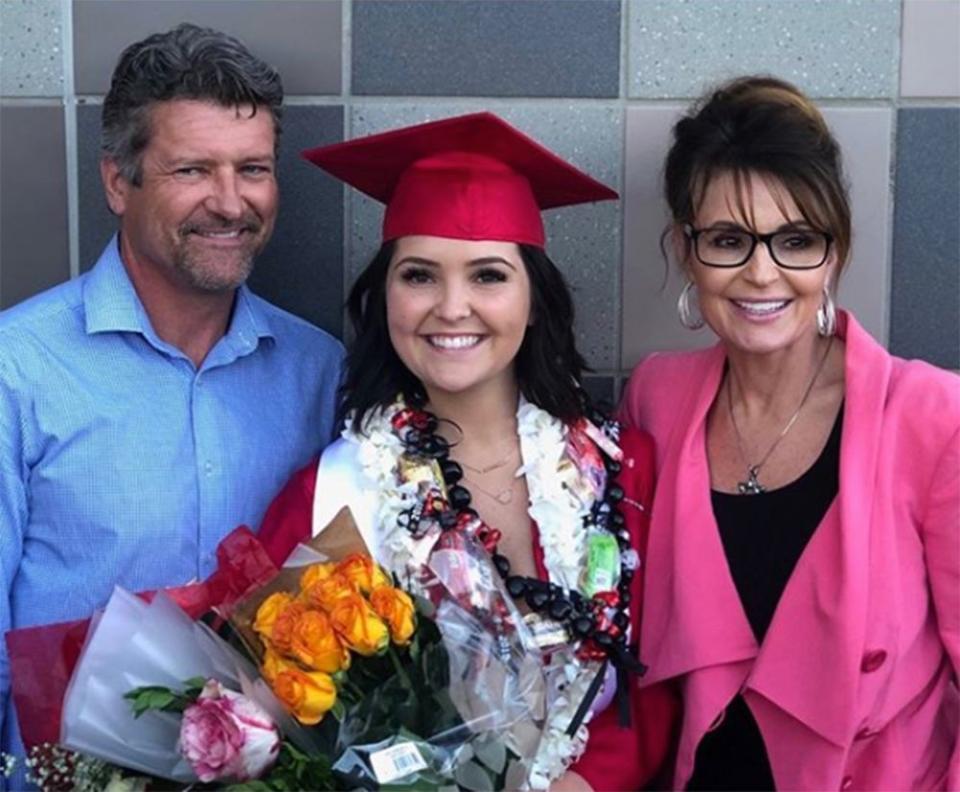 Todd and Sarah Palin with daughter Piper (center) in 2019 | Sarah Palin/Instagram