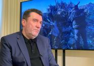 Oleksiy Danylov, secretary of Ukraine's National Security and Defence Council attends an interview in Kiev