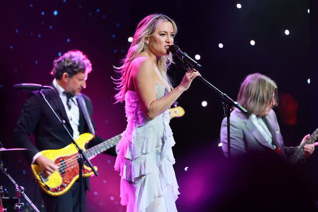 <p>Matt Winkelmeyer/Getty</p> Kate Hudson performing at the GLAAD Media Awards in Beverly Hills in March 2024