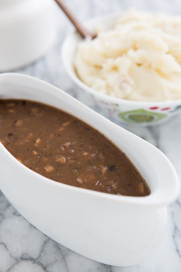 Shallot and Shiitake Gravy