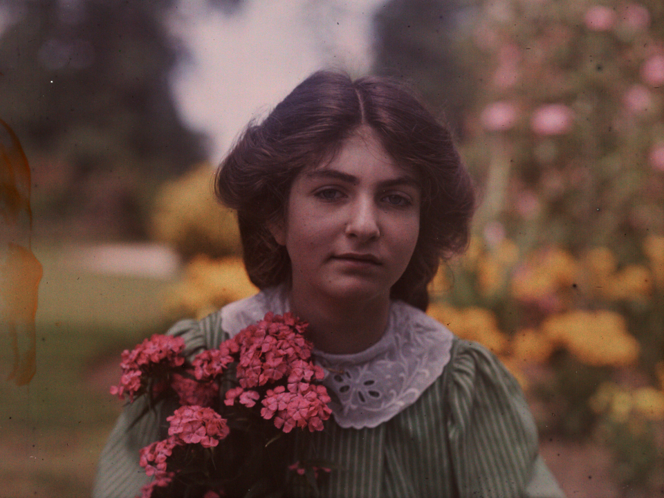 old photo girl autochrome