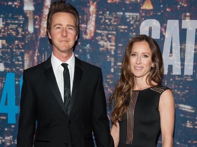 <p>D Dipasupil/FilmMagic</p> Edward Norton and Shauna Robertson attend the 'SNL' 40th Anniversary Celebration on February 15, 2015 in New York City.