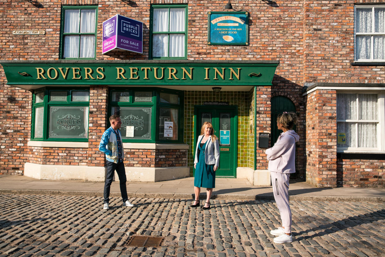 FROM ITV

STRICT EMBARGO  -  No Use Before Tuesday 1st June 2021


Coronation Street - Ep 10346

Wednesday 9th June 2021 - 1st Ep

At a staff meeting the news is broken by Jenny Connor [SALLY ANN MATTHEWS] to Sean Tully [ANTONY COTTON] and Emma Brooker [ALEXANDRA MARDELL] that Johnny is selling the pub.

Picture contact David.crook@itv.com 

This photograph is (C) ITV Plc and can only be reproduced for editorial purposes directly in connection with the programme or event mentioned above, or ITV plc. Once made available by ITV plc Picture Desk, this photograph can be reproduced once only up until the transmission [TX] date and no reproduction fee will be charged. Any subsequent usage may incur a fee. This photograph must not be manipulated [excluding basic cropping] in a manner which alters the visual appearance of the person photographed deemed detrimental or inappropriate by ITV plc Picture Desk. This photograph must not be syndicated to any other company, publication or website, or permanently archived, without the express written permission of ITV Picture Desk. Full Terms and conditions are available on  www.itv.com/presscentre/itvpictures/terms