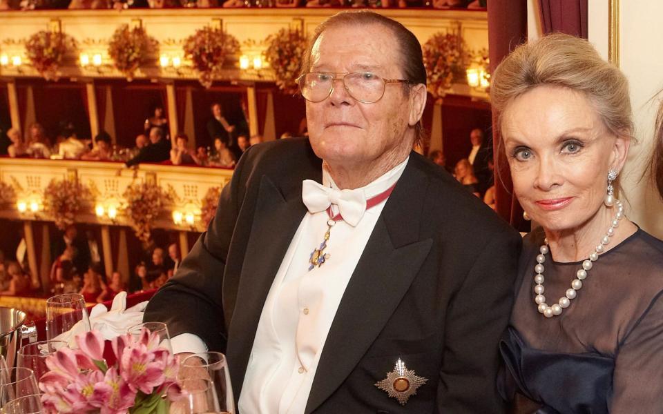 Roger Moore with his fourth wife, Kristina Tholstrup - Credit:  Action Press / Rex Features