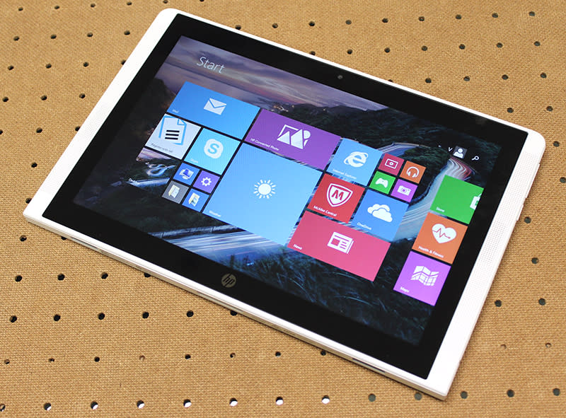 The Pavilion x2 works well as a tablet and is easy to handle thanks to its wedge shape.