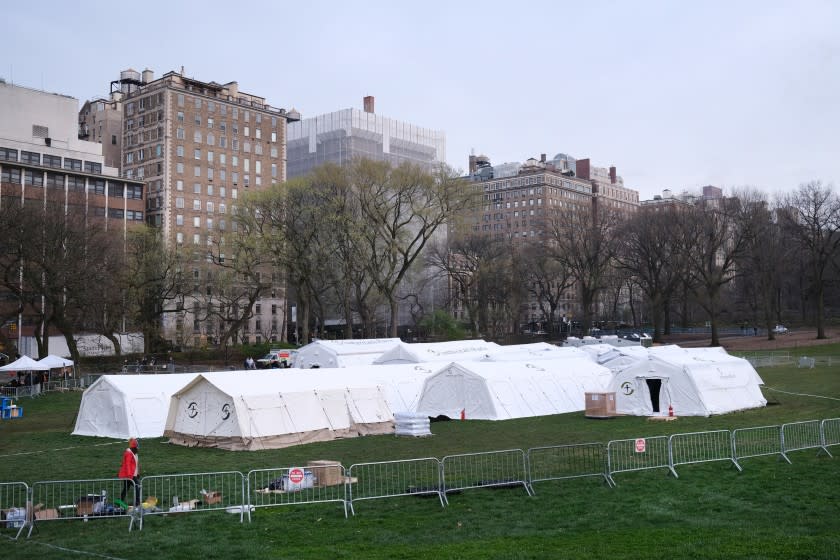 Emergency Hospital Setup In Central Park To Cope With Coronavirus Pandemic