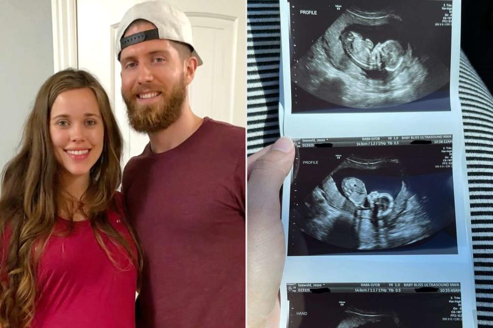 <p>Jessa Seewald/Instagram</p> Jessa Duggar and Ben Seewald (left) with their ultrasound for baby number five