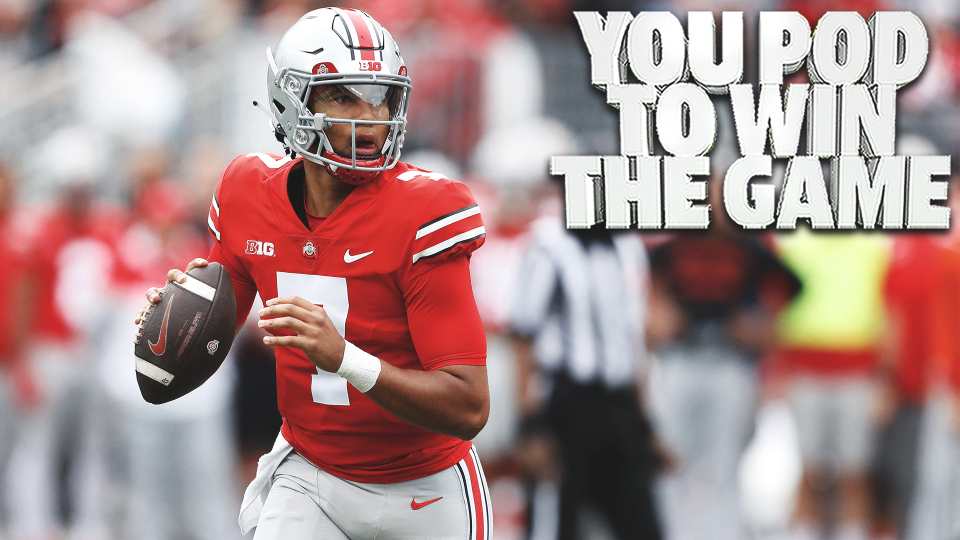 Oct 1, 2022; Columbus, Ohio, USA;  Ohio State Buckeyes quarterback C.J. Stroud (7) looks to throw during the first quarter against the Rutgers Scarlet Knights at Ohio Stadium. Mandatory Credit: Joseph Maiorana-USA TODAY Sports