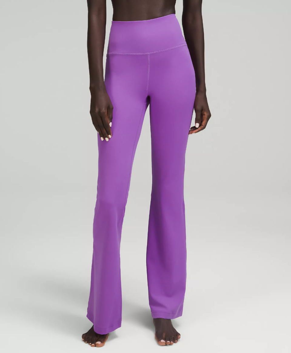 Lululemon Groove Super-High-Rise Flared Pant in moonlit magenta (Photo via Lululemon)