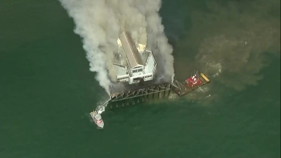 Crews are battling a fire that broke out on the Oceanside Pier Thursday afternoon.