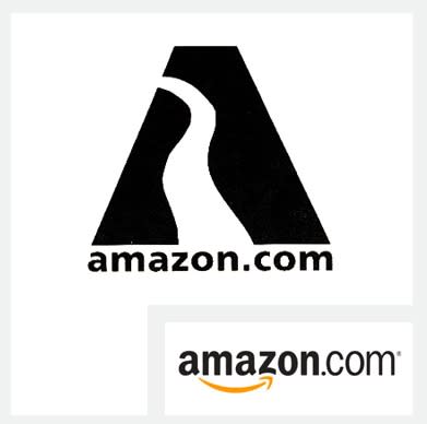 Das erste Logo von Versandriese Amazon aus dem Jahr 1995 wirkt im Vergleich zum heutigen Aushängeschild regelrecht angestaubt.
