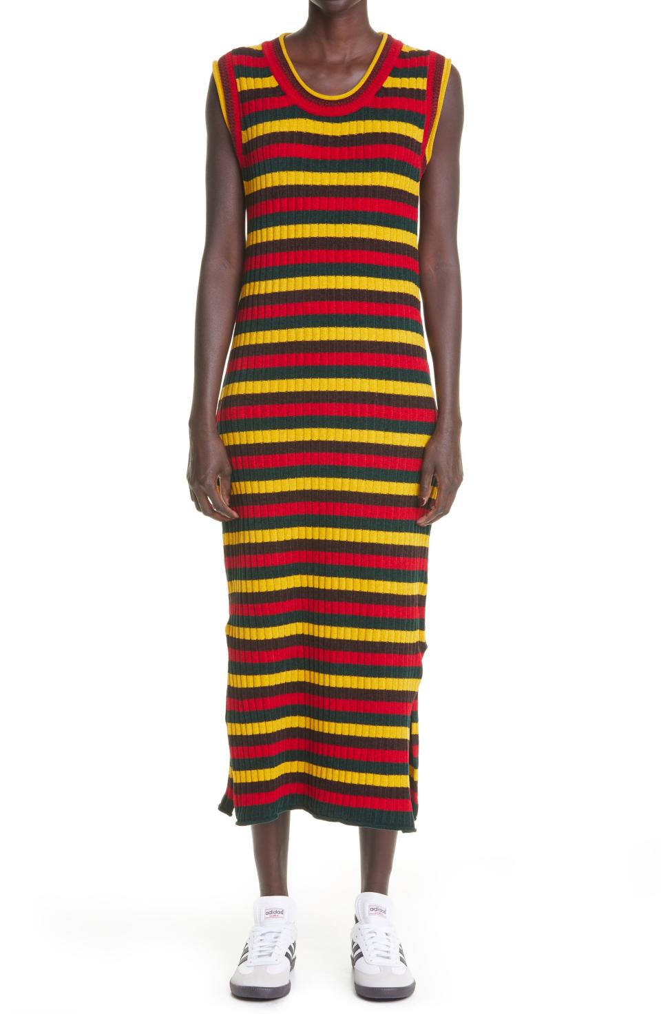 Brixton Stripe Sleeveless Rib Chenille Sweater Dress