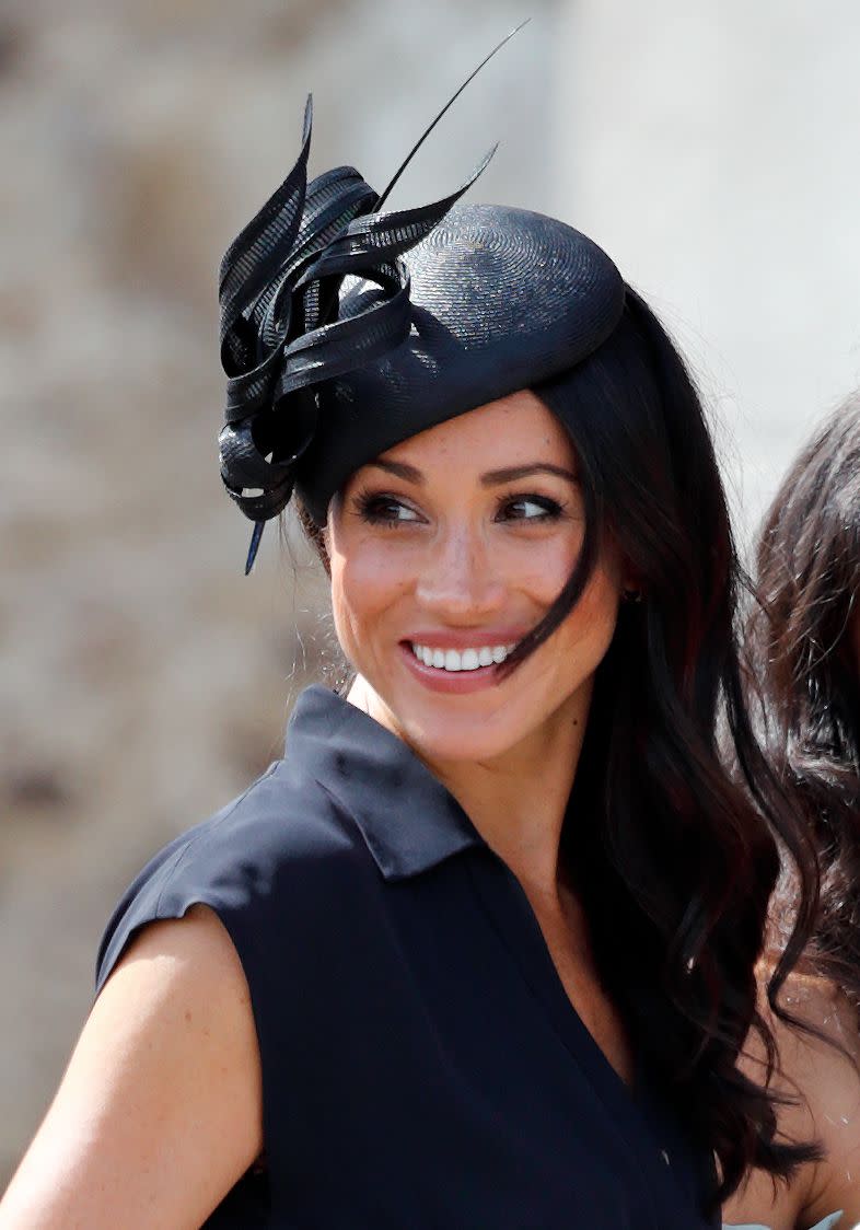 <p>One part of Meg’s ~royal transition~ that was truly seamless was her ability to pull off outrageous hats. She wore this Philip Treacy fascinator like it was easy-peasy to the wedding of one of Prince Harry’s college friends.</p>