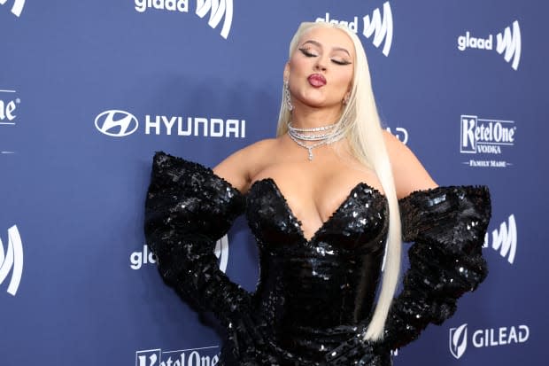 BEVERLY HILLS, CALIFORNIA - MARCH 30: Christina Aguilera attends the GLAAD Media Awards at The Beverly Hilton on March 30, 2023 in Beverly Hills, California. (Photo by Randy Shropshire/Getty Images for GLAAD)<p><a href="https://www.gettyimages.com/detail/1478262544" rel="nofollow noopener" target="_blank" data-ylk="slk:Randy Shropshire/Getty Images;elm:context_link;itc:0;sec:content-canvas" class="link ">Randy Shropshire/Getty Images</a></p>