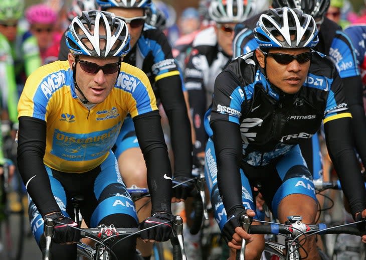 <span class="article__caption">Levi Leipheimer, left, and Tony Cruz, right, race in the 2007 Tour of California. Leipheimer only raced Roubaix once, and Cruz started seven times.</span> (Photo: Doug Pensinger/Getty Images)
