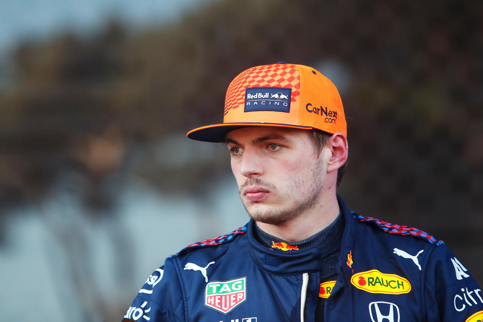 Third placed qualifier Max Verstappen of Red Bull Racing looks on in parc ferme during qualifying ahead of the F1 Grand Prix of Azerbaijan at Baku City Circuit on June 05, 2021 in Baku, Azerbaijan.