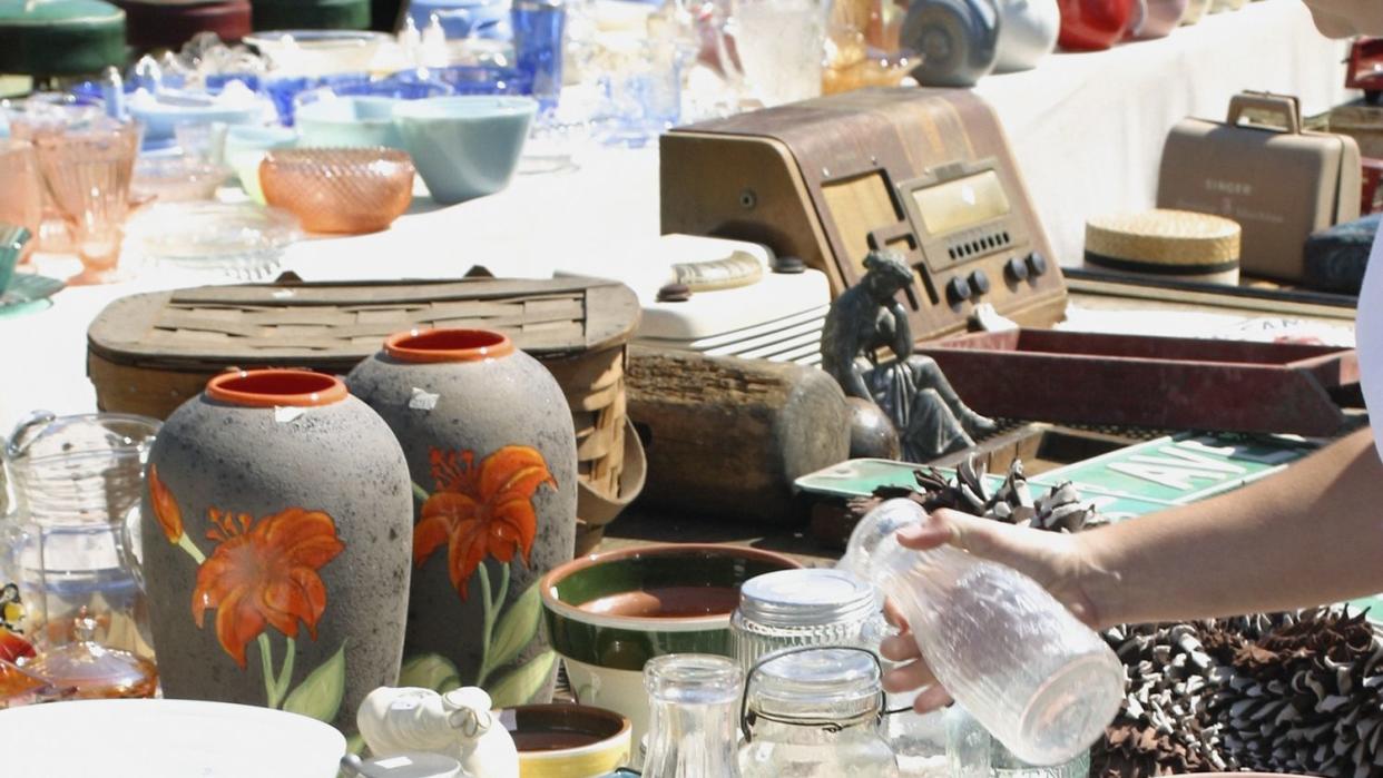 objects for sale at flea market