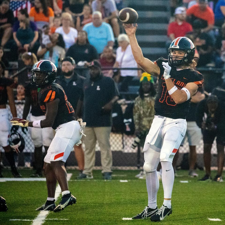 Lakeland quarterback Zander Smith passes against St. Joseph's Prep on Friday night at Bryant Stadium.