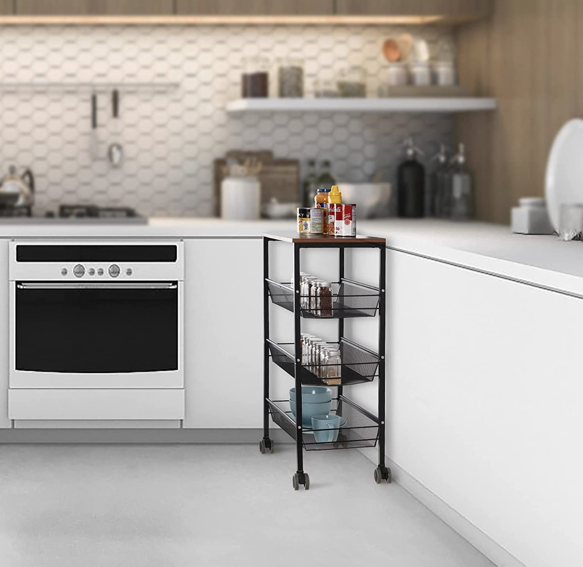 Liantral Rustic Kitchen Cart. (PHOTO: Amazon Singapore)