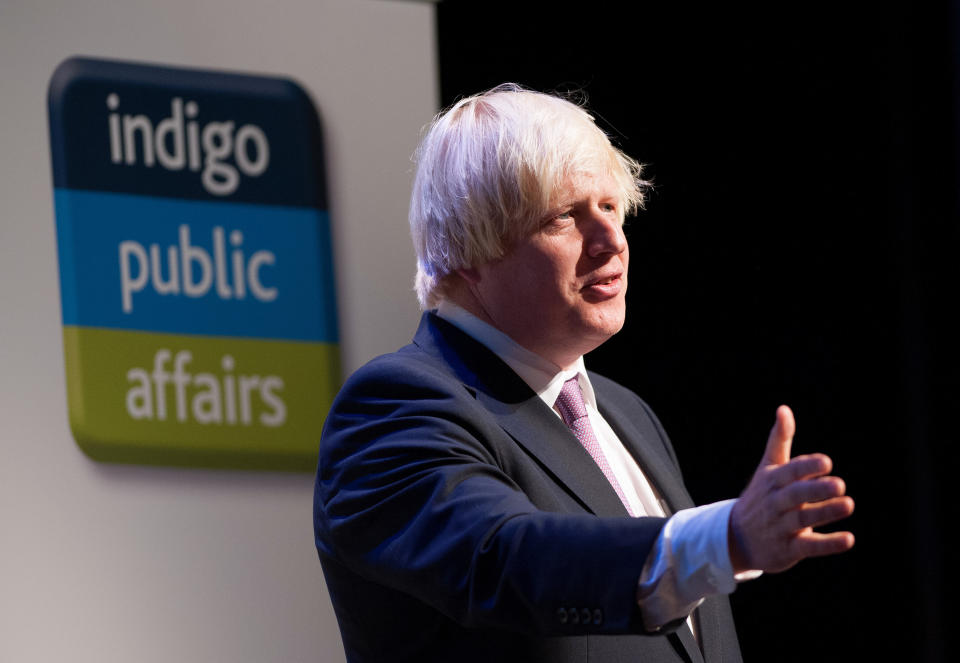 The Mayor of London Boris Johnson speaks to delegates during the Conservative Conference 2013, held at Manchester Central.