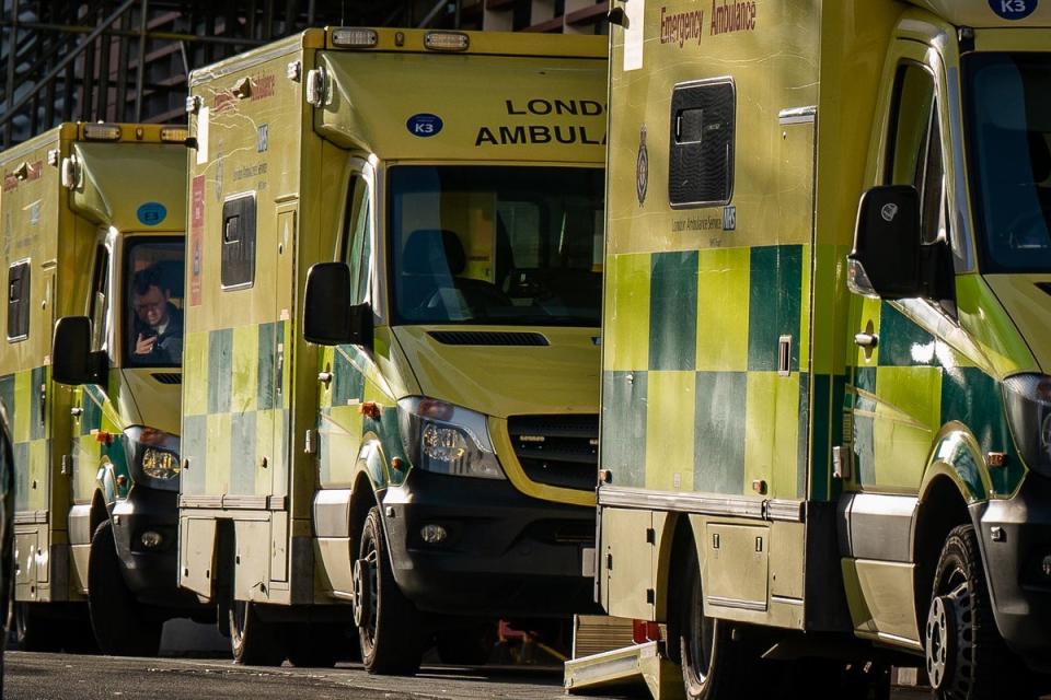 Ambulances wait outside the Royal London Hospital (File picture)  (PA Wire)