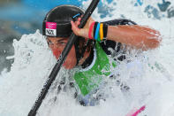 LONDON, ENGLAND - JULY 29: Mike Dawson of New Zealand competes during the Men's Kayak (K1) Canoe Slalom on Day 2 of the London 2012 Olympic Games at Lee Valley White Water Centre on July 29, 2012 in London, England. (Photo by Phil Walter/Getty Images)