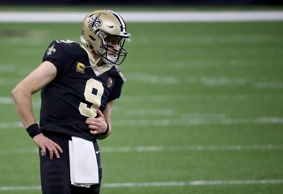 Drew Brees returned from injury to start for the Saints on Sunday. (Photo by Chris Graythen/Getty Images)