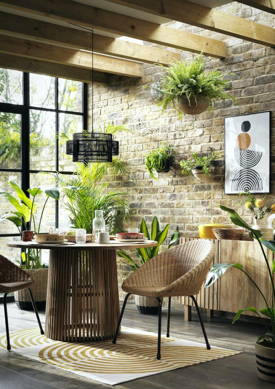 dining area decorated with plants