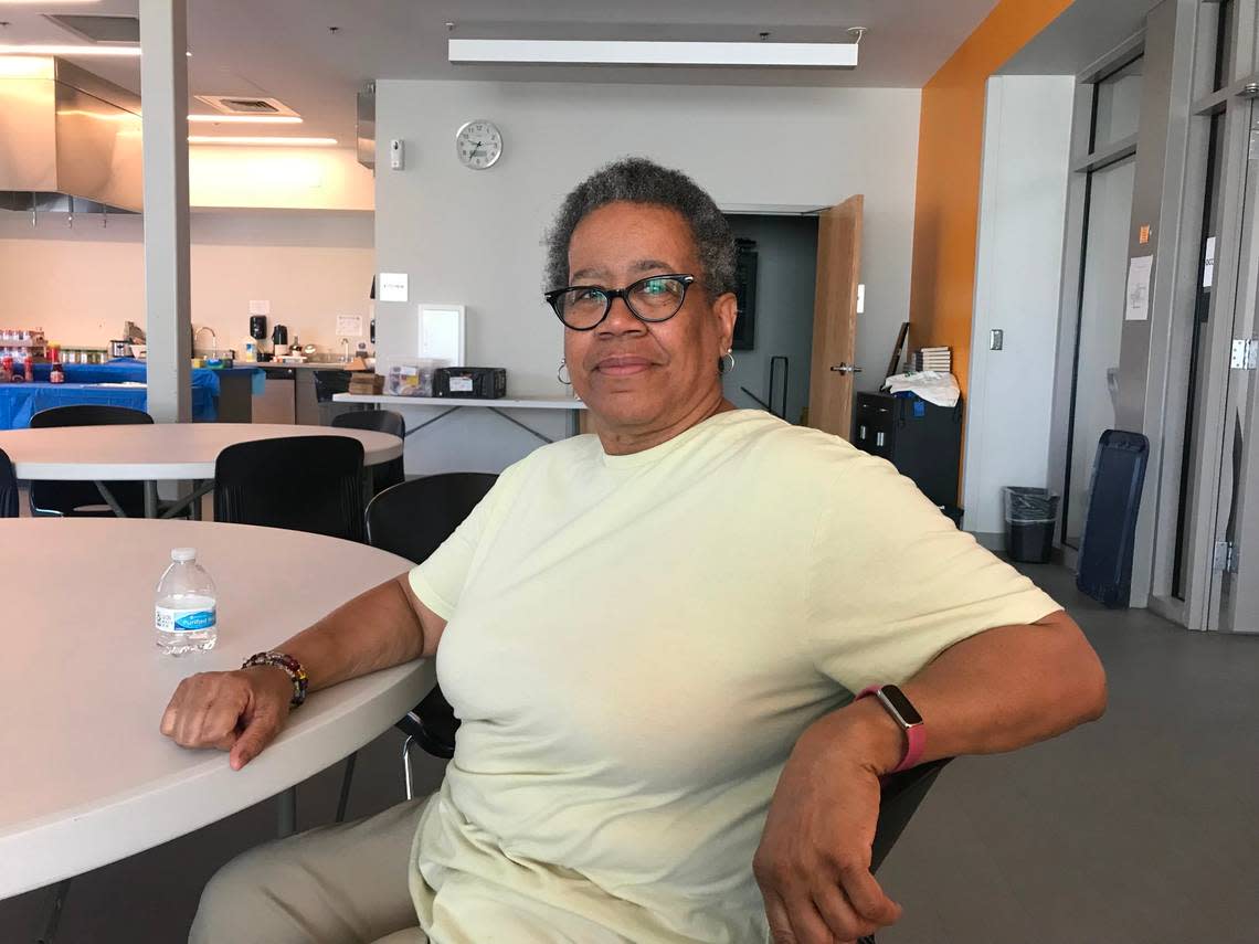 Kansas City resident Janet Harris volunteers at the Linwood YMCA on Martin Luther King Jr. Day. Harris has lived in the Linwood neighborhood for most of her life and said she was excited to give back to the community.