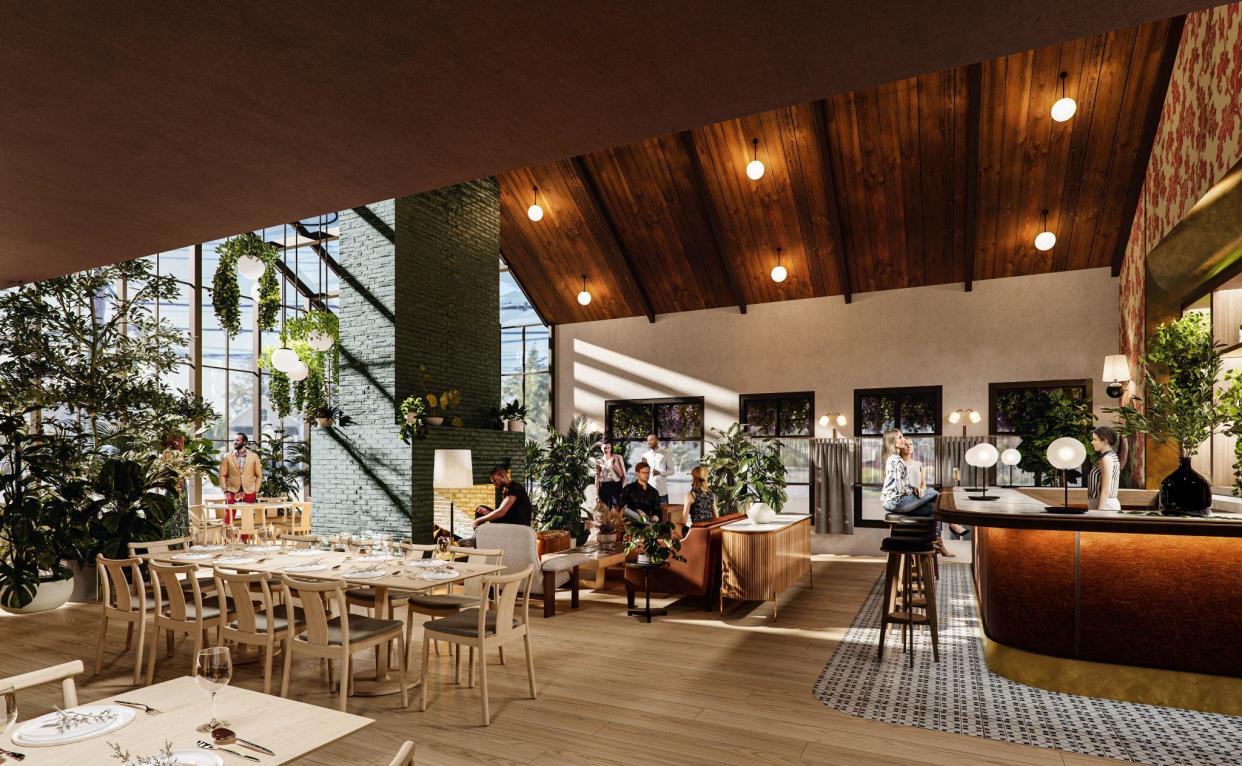 A rendering of the Wren of the Woods dining room which should open next spring in Armonk.