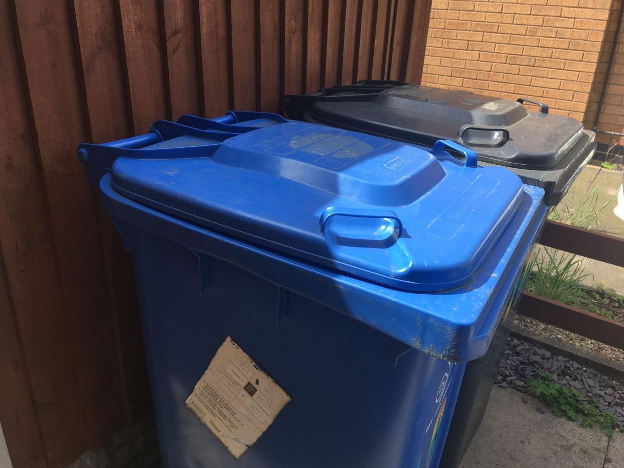 Wheelie bins in blue and black