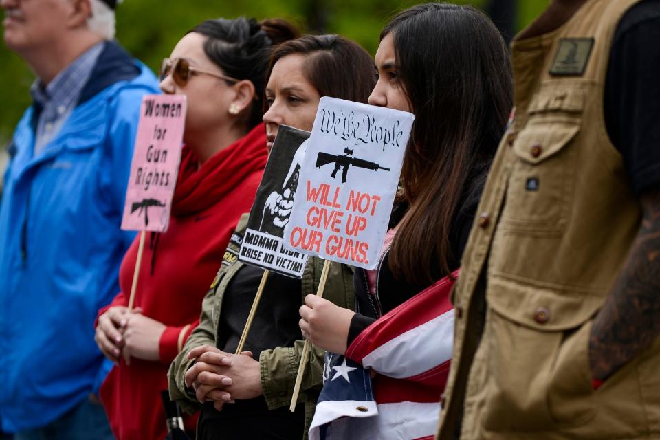 A protest in Denver, Colorado, on May 18, 2019.