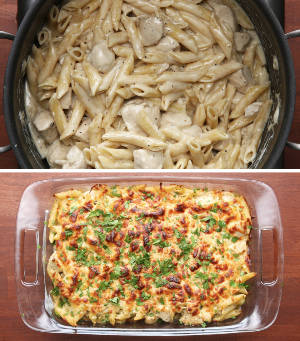 Cheesy Chicken Alfredo Pasta Bake