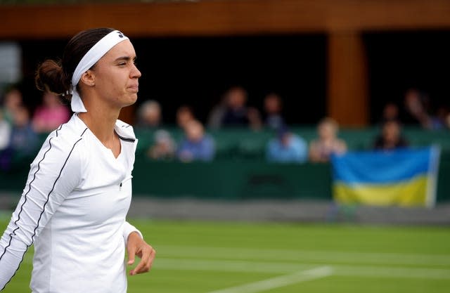 Anhelina Kalinina got support during her win over Anna Bondar